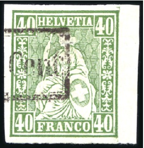 Stamp of Switzerland / Schweiz » Sitzende Helvetia Gezaehnt » Probe Partie 10 Probedrucke, davon sind vier gezähnt, ve