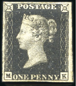 Stamp of Great Britain » 1840 1d Black and 1d Red plates 1a to 11 1840 1d Black pl.5  MK mint with part original gum