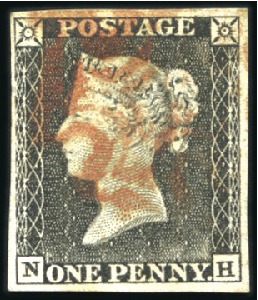 Stamp of Great Britain » 1840 1d Black and 1d Red plates 1a to 11 1840 1d Grey-Black pl.1a NH, good to large margins