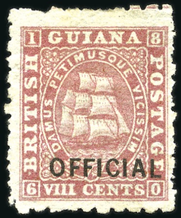 Stamp of British Guiana Officials: 1875-77 Selection incl. 1875 1c black m
