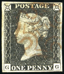 Stamp of Great Britain » 1840 1d Black and 1d Red plates 1a to 11 1840 1d Black pl.3 GG with fine to good margins, l