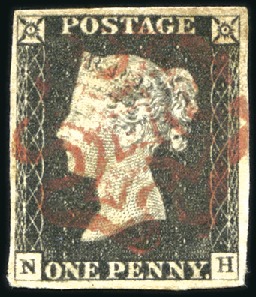 Stamp of Great Britain » 1840 1d Black and 1d Red plates 1a to 11 1840 1d Black pl.2 NH with fine to good margins, r