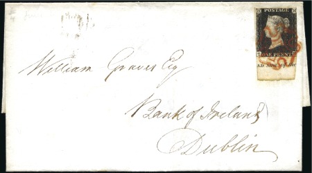 Stamp of Great Britain » 1840 1d Black and 1d Red plates 1a to 11 1840 1d Black pl.4 TH, three margins, with lower m