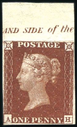 Stamp of Great Britain » 1841 1d Red 1841 1d Red AH imprimatur top marginal with inscri