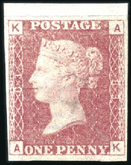 Stamp of Great Britain » 1854-70 Perforated Line Engraved 1858-79 1d Red KA pl.83 imprimatur, fine to huge m
