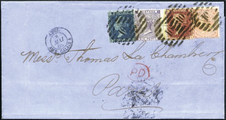 1863 (May 7) Wrapper from London to France with 18