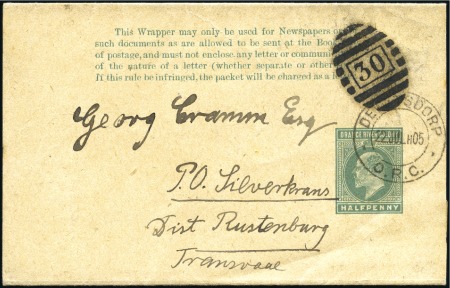 POSTAL STATIONERY: 1905 (Jul 22) Wrapper to Silver