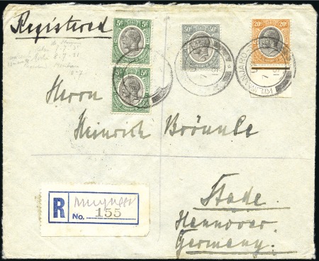 1931 (Jul 7) Envelope (opened out for display) sen