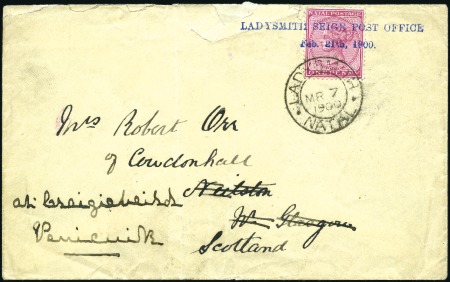 LADYSMITH: 1900 "Siege of Ladysmith" cover franked