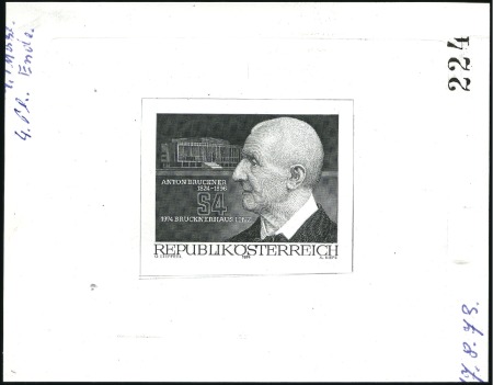 Stamp of Austria » 2nd. Republic 1974 Anton Bruckner Haus 4s single die proofs in b