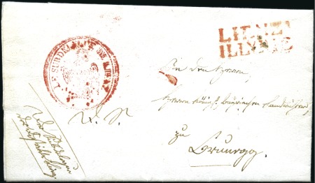 Stamp of Austria » Pre-Stamp Letters and Documents 1812 LIENZ ILLYRIE: Folded letter bearing red 2-li