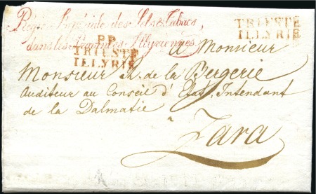 Stamp of Austria » Pre-Stamp Letters and Documents 1812-1813 TRIESTE ILLYRIE: Folded letters (2) bear