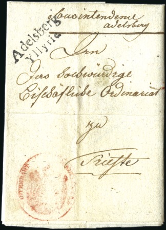 1811 ADELSBERG YLLYRIE: Folded letter bearing blac