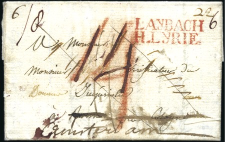 Stamp of Austria » Pre-Stamp Letters and Documents 1810 LAYBACH ILLYRIE: Folded letter bearing red 2-