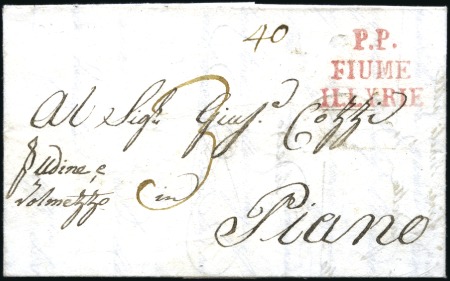 Stamp of Austria » Pre-Stamp Letters and Documents 1811 FIUME ILLYRIE: Folded letter bearing 3-line "