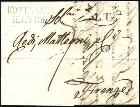 1810-1813 KOSTANIZA ILLYRIE: Red 2-line postmark o