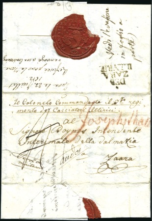 Stamp of Austria » Pre-Stamp Letters and Documents 1812 ZARA ILLYRIE: Military letter to Zara dated 2