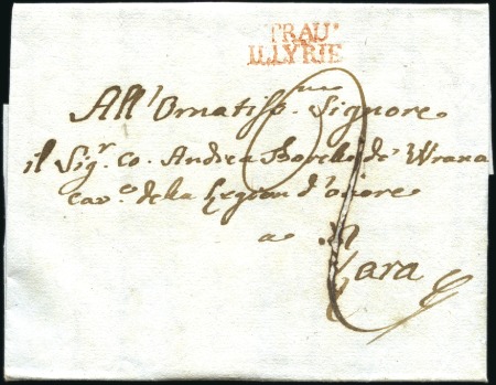 Stamp of Austria » Pre-Stamp Letters and Documents 1811 TRAU ILLYRIE: Red 2-line postmark on private,