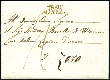 Stamp of Austria » Pre-Stamp Letters and Documents 1812 TRAU ILLYRIE: Reddish black postmark on priva