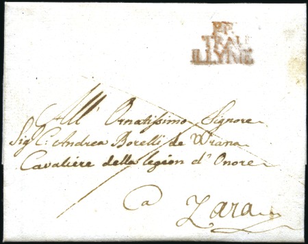 Stamp of Austria » Pre-Stamp Letters and Documents 1811 TRAU ILLYRIE: Red 3-line postmark 'PP TRAU IL