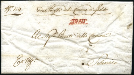 Stamp of Austria » Pre-Stamp Letters and Documents 1814 TRAU (modified from Napoleonic postmark): AUS