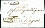 1809-1810 RAGUSE ILLYRIE: Red 2-line postmark on p