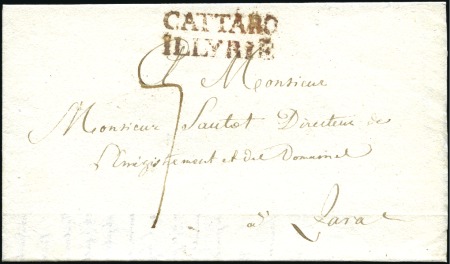1813 CATTARO ILLYRIE: Reddish 2-line postmark on p