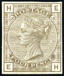 Stamp of Great Britain » 1855-1900 Surface Printed 1880-83 4d Grey-brown imprimatur on gummed paper, 