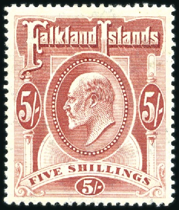 1904-12 2s6d & 5s, mint, very fine (SG £405)