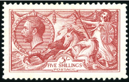 Stamp of Great Britain » King George V 1913 Waterlow 5s rose-carmine mint, usual rough pe