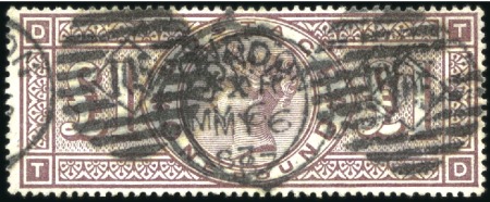 Stamp of Great Britain » 1855-1900 Surface Printed 1884 Wmk Crowns £1 brown with London duplex "105",