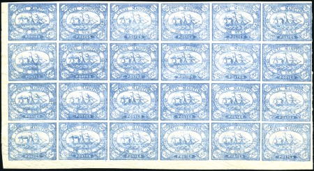 Stamp of Egypt » Egypt Suez-Canal Company 1868 Suez Canal 20c blue mint block of 24, crease 