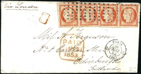 Stamp of France 40c Cérès, deux paires, sur lettre de Paris 30.05.