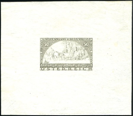 Stamp of Austria » 1st. Republic 1933 WIPA 50(+50)gr in Black Grey imperforate sing