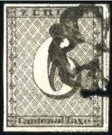 Stamp of Switzerland / Schweiz » Kantonalmarken » Zürich 6Rp (Type II, 87. Marke), senkrechte Untergrundlin