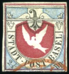 Stamp of Switzerland / Schweiz » Kantonalmarken » Basel Basler Taube, lebhaftblau, in leuchtend frischen F