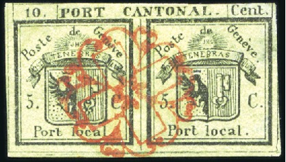 Stamp of Switzerland / Schweiz » Kantonalmarken » Genf Doppelgenf, saubere und farbfrische Marke, sauber 