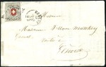 Stamp of Switzerland / Schweiz » "Waadt", "Neuenburg", "Winterthur" Neuenburg mit schwarzer Raute entwertet auf Ortsfa
