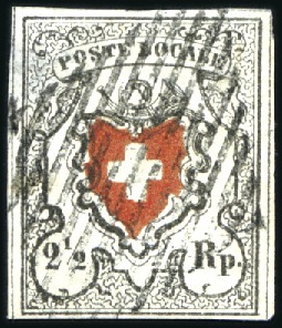 Stamp of Switzerland / Schweiz » Orts-Post und Poste Locale Poste Locale OHNE Kreuzeinfassung, Type 10, leicht