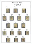 Stamp of Switzerland / Schweiz » Rayonmarken » Rayon II, gelb, ohne Kreuzeinfassung (Diverse) Komplette Typentafel aller 40 Typen auf drei Album