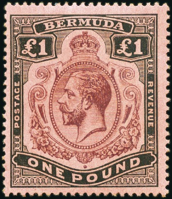 1918-22 Wmk Mult CA £1 purple and black on red, mi
