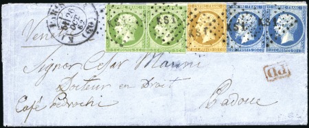 Stamp of France 1850-62, Etude sur pages de 13 lettres pour la LOM