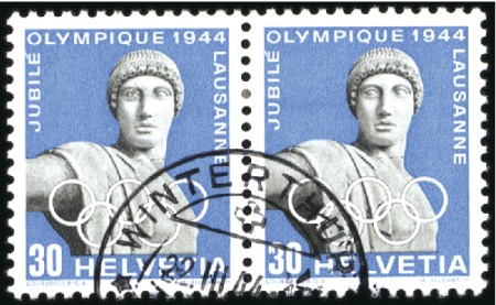 1944 Olympiade, 30C blau mit Plattenfehler "Apollo