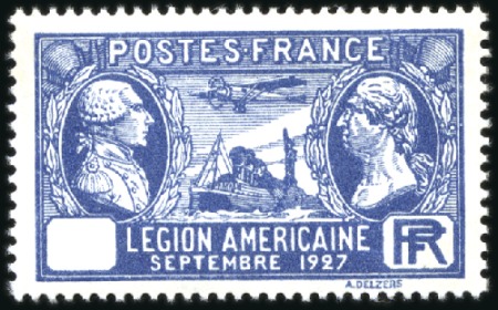 1927 Légion américaine, 1F50 Outremer variété sans