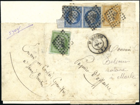Stamp of France 1866 Spectaculaire tricolore tout en Empire ND sur
