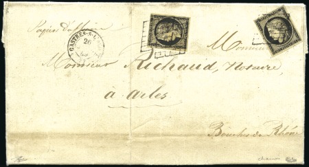 Stamp of France 1849-55, Trois lettres avec Cérès au tarif lettre 