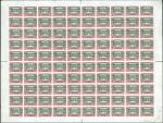 1908-13 Definitives 2kr red on olive in 2 IMPERFOR