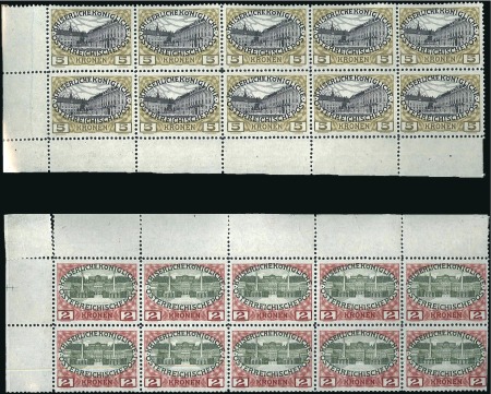 Stamp of Austria » 1890-1918 Issues  1908-1913 Duplication of definitives on chalky sur