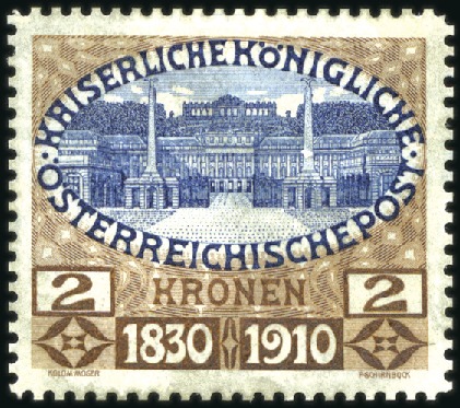 Stamp of Austria » 1890-1918 Issues  1910 Birthday Issue 2kr essay with line perforatio