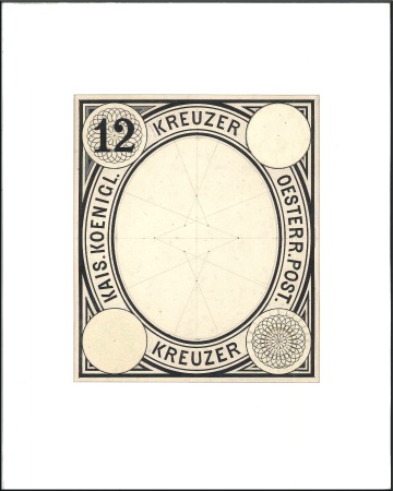 Stamp of Austria » 1890-1918 Issues  1890 Franz Joseph enlarged hand-drawn pen & ink es